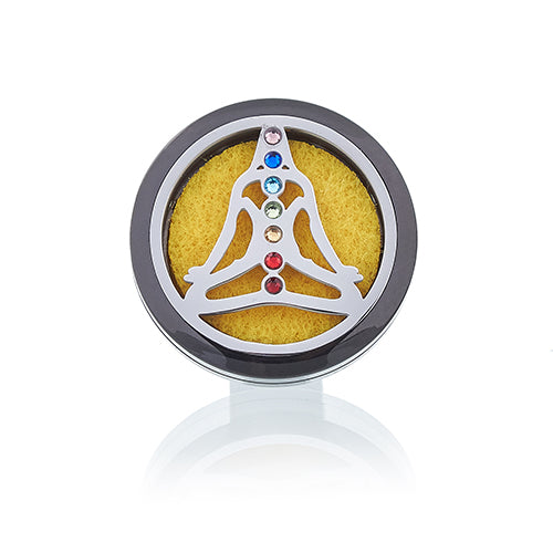 Pewter Yoga Chakra - Car Diffuser Kit