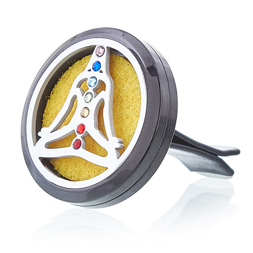 Pewter Yoga Chakra - Car Diffuser Kit