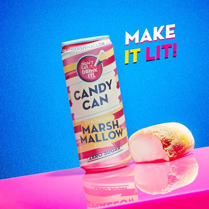 Candy Can Sparkling Soda, Marshmallow Flavour, Sugar-Free and Gluten-Free