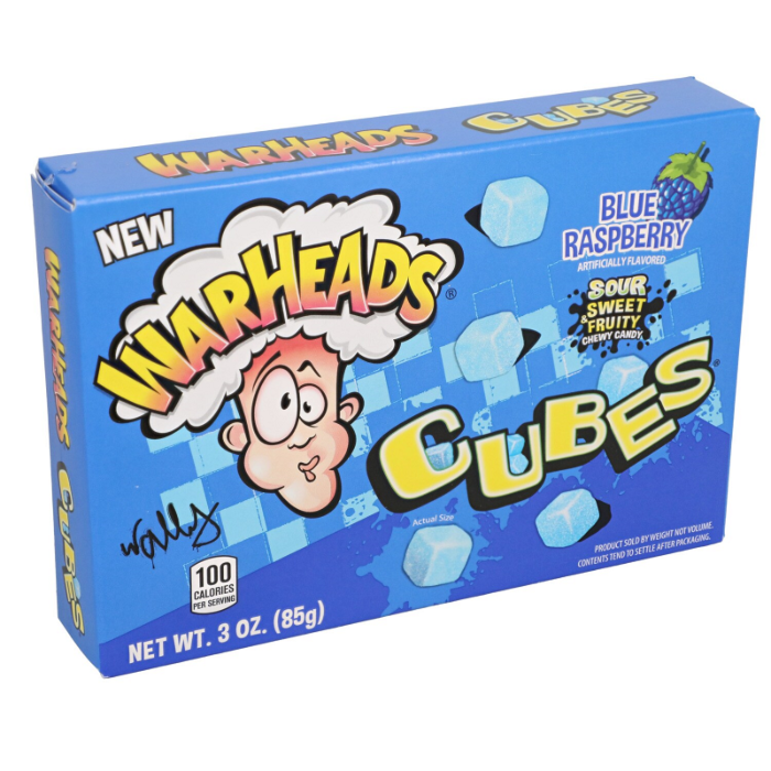 Warheads Blue Raspberry Cubes Theatre Box