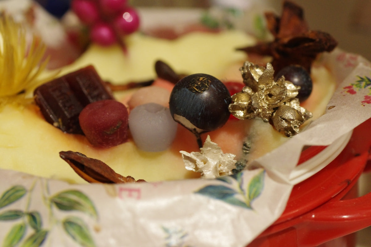 A close up of a cake on a table
