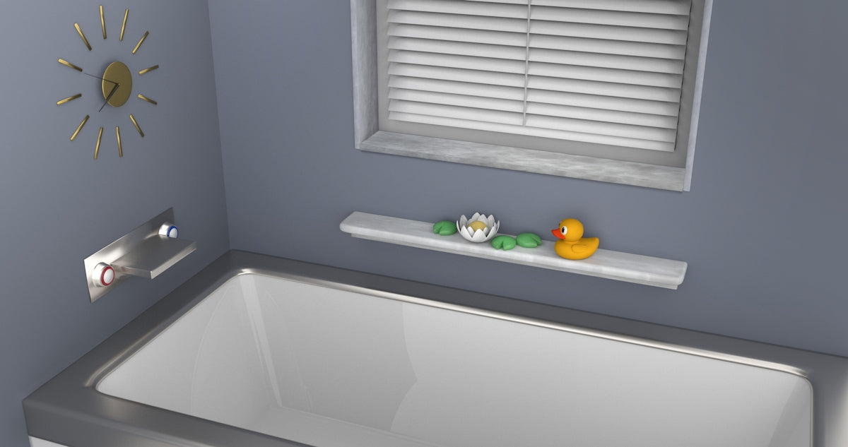 A bathroom scene with focus on the tub