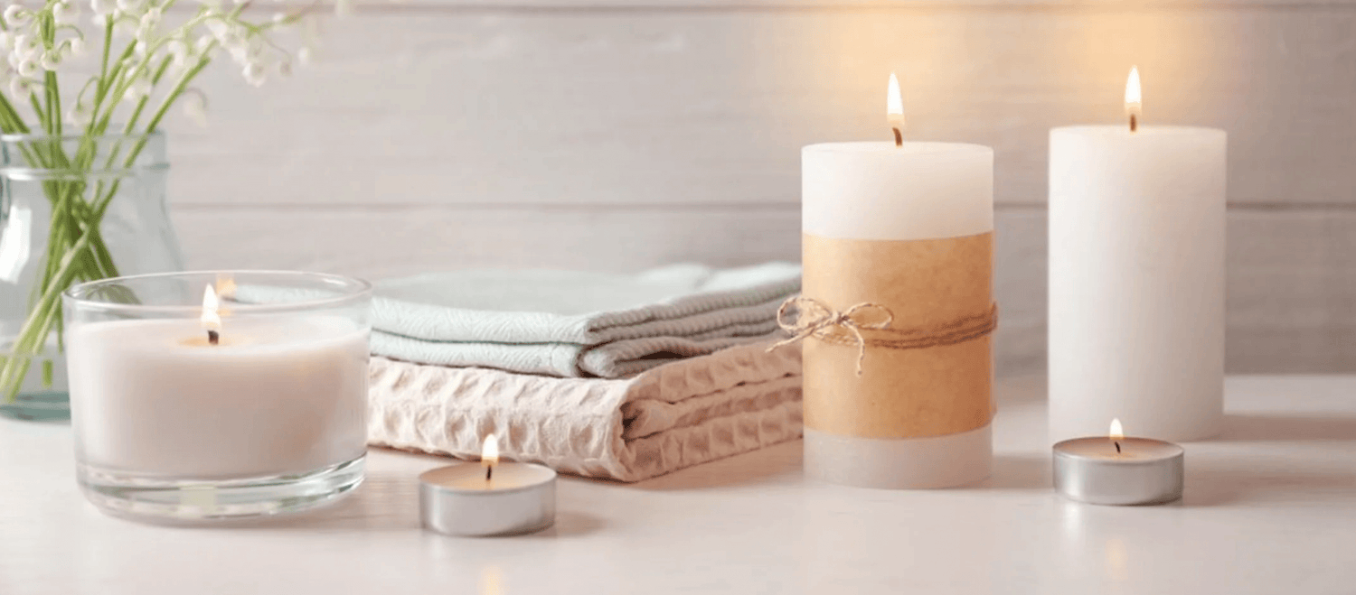 Candles from Lucky Leaf Bath Bombs