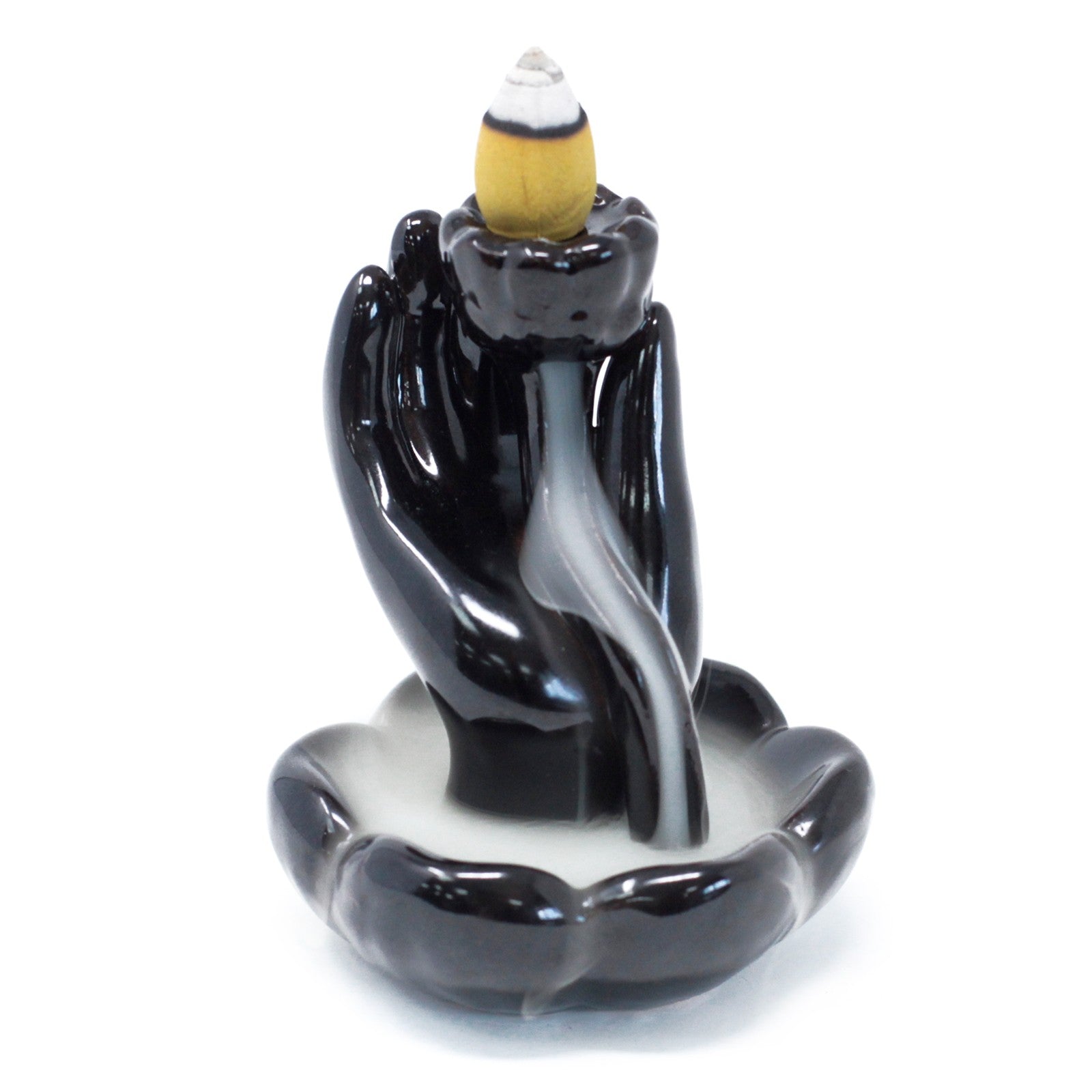 Back Flow Incense Burner - Hand &amp; Lotus Flower