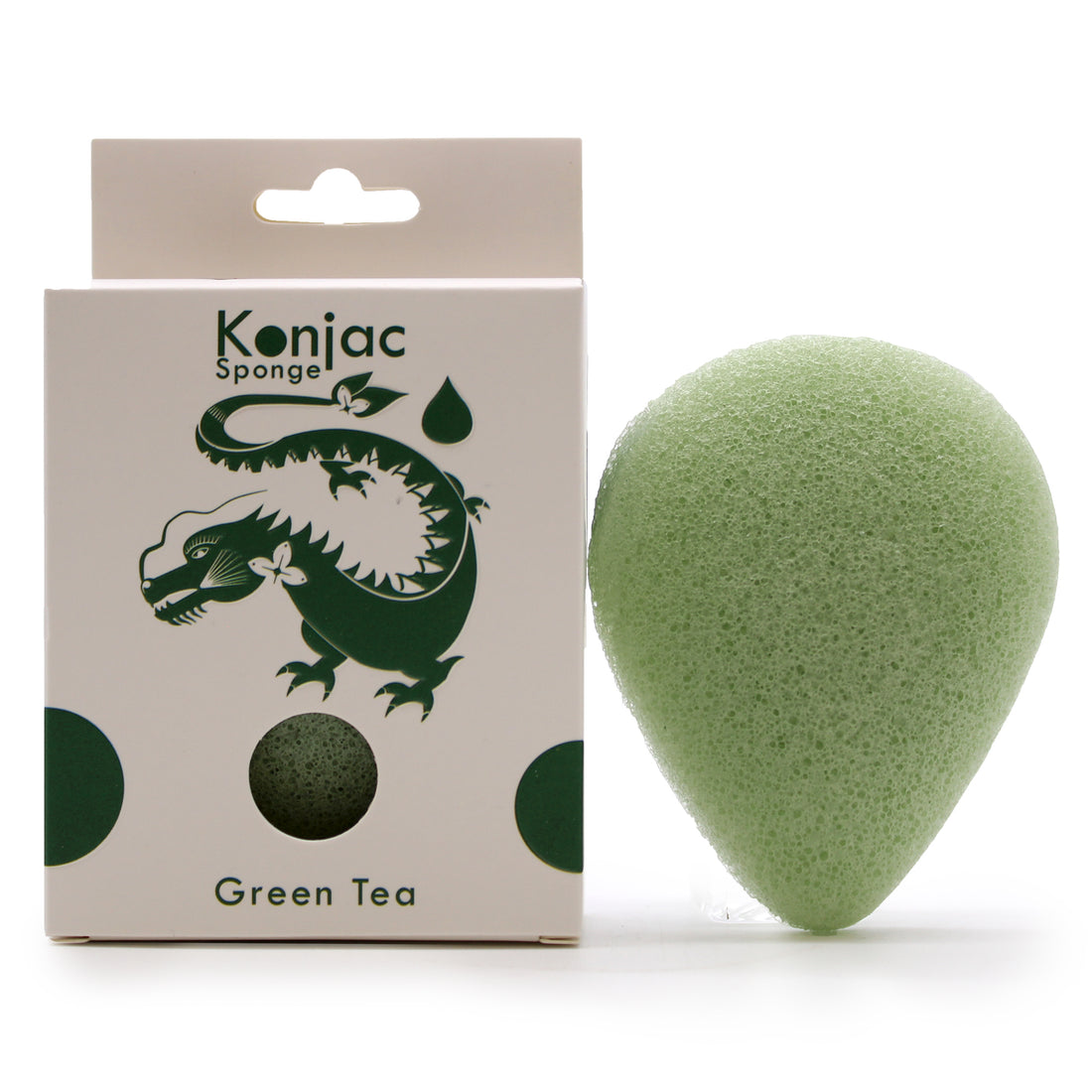Green Tea - Protective - Teardrop Konjac Sponge