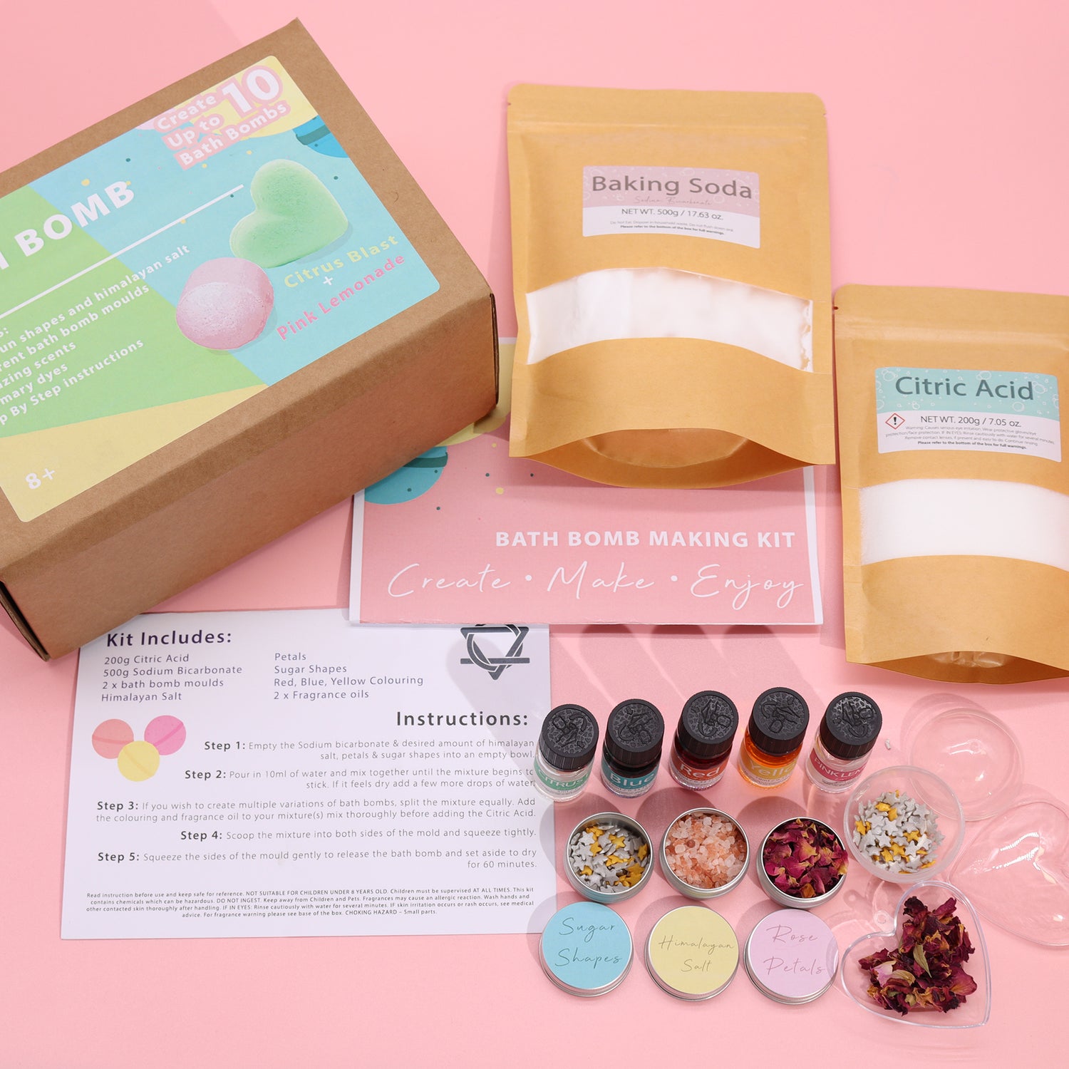 Bath Bomb Kit - Pink Lemonade &amp; Citrus Blast