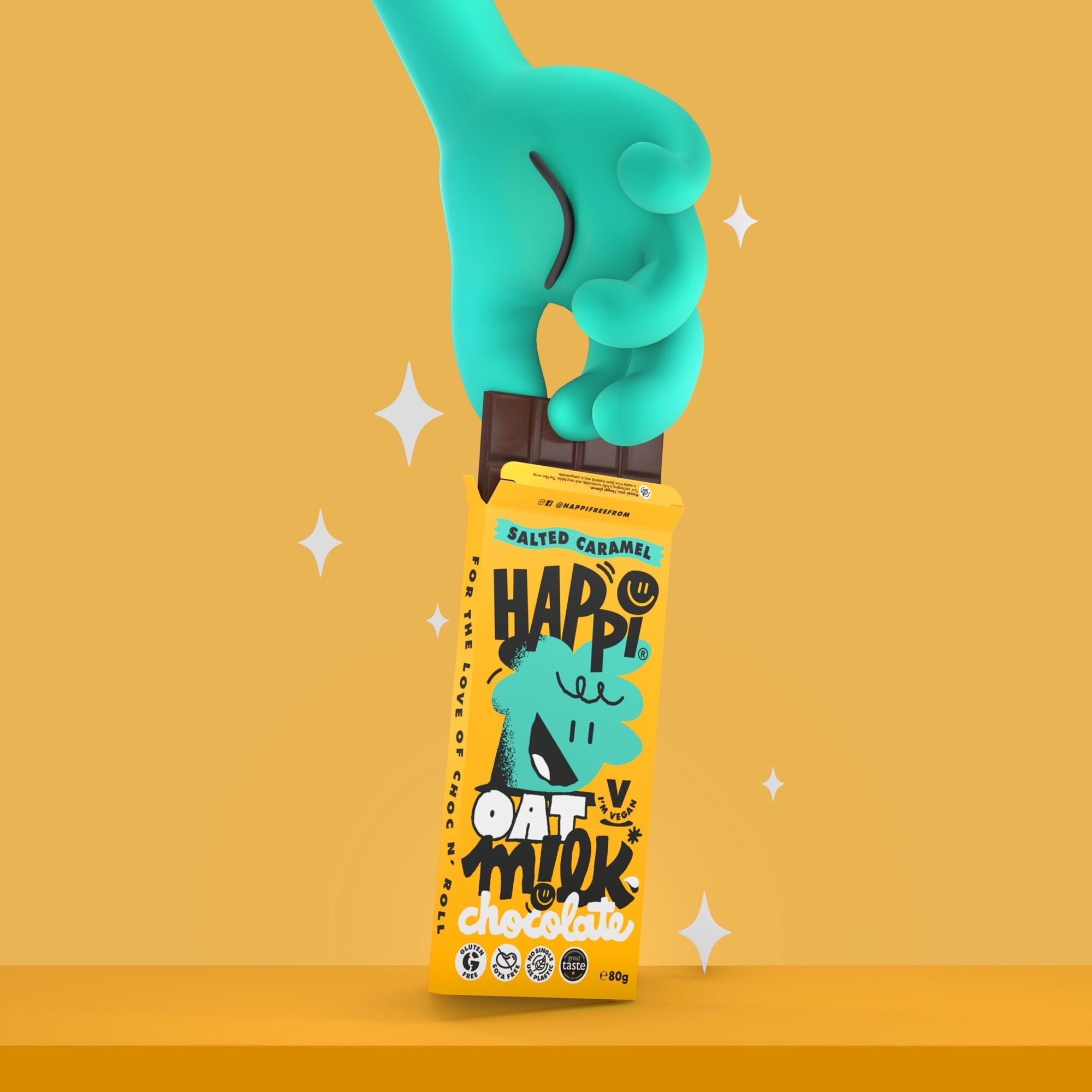 Salted Caramel Happi Vegan Oat M!lk Chocolate Bar - 80g