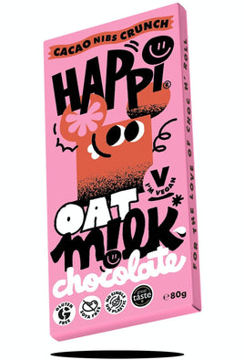 Cacao Nibs Crunch Happi Vegan Oat M!lk Chocolate Bar - 80g