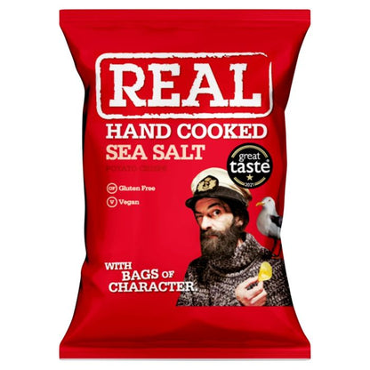 Real Hand Cooked Sea Salt Crisps 35g