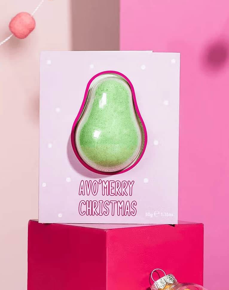 Avocado &amp; Kiwi Bath Bomb Christmas Card