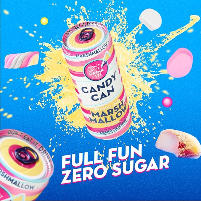 Candy Can Sparkling Soda, Marshmallow Flavour, Sugar-Free and Gluten-Free