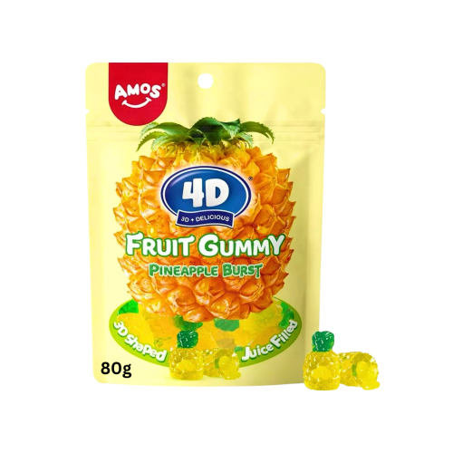 Amos 4D Gummy Pineapple Burst 80g