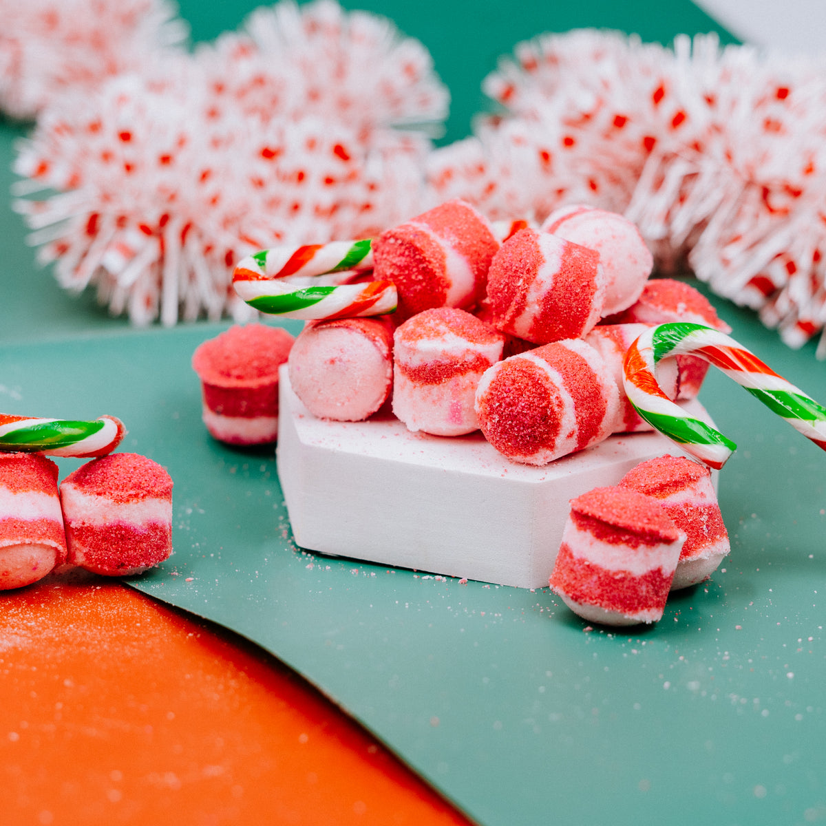 Candy Cane Mini Bath Bombs