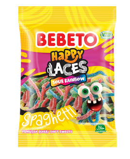 Bebeto Sour Rainbow Spaghetti Happy Laces 70g