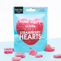 Vegan Fizzy Strawberry Hearts (Plastic-Free) 65g