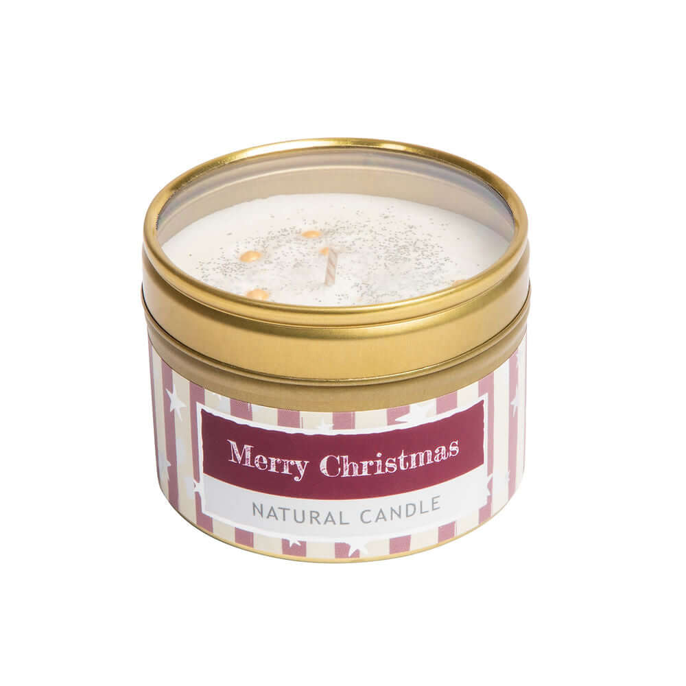 Merry Christmas Tin Candle