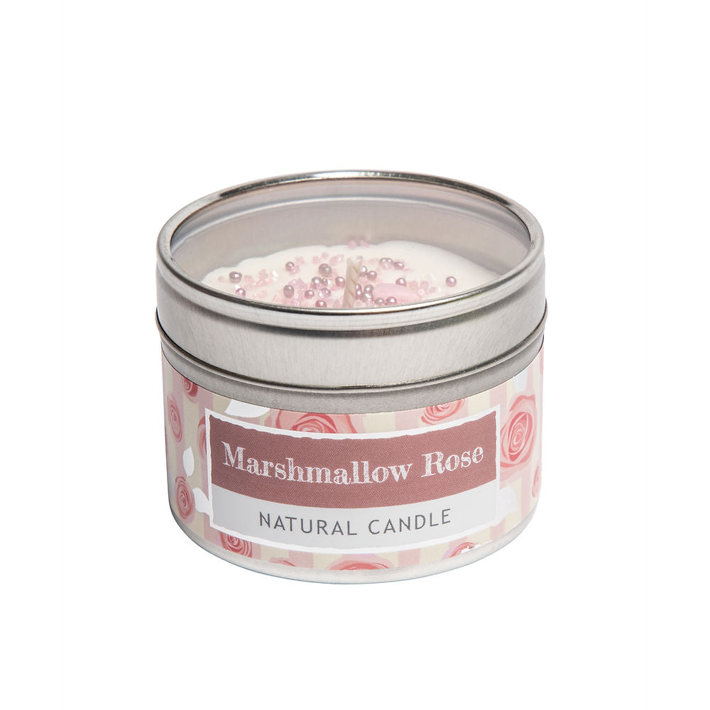 Marshmallow Rose Tin Candle