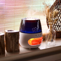 Salt Stone Flame Effect Aroma Diffuser  - White USB - Colour Change and Timer