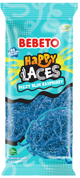 Bebeto Fizzy Blue Raspberry Happy Laces 180g
