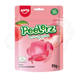 Amos Peelerz Gummy Peach 65g (Halal)
