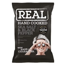 Real Hand Cooked Sea Salt & Black Pepper Crisps 35g