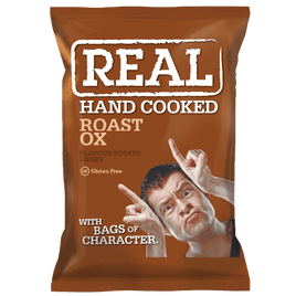 Real Hand Cooked Roast Ox Crisps 35g
