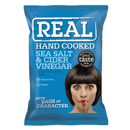 Real Hand Cooked Sea Salt & Cider Vinegar Crisps 35g