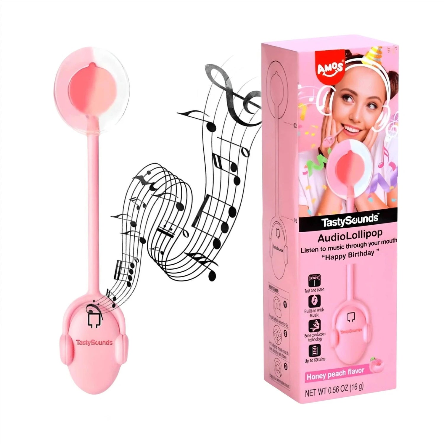 Amos Tasty Sounds Lolli Pop Peach