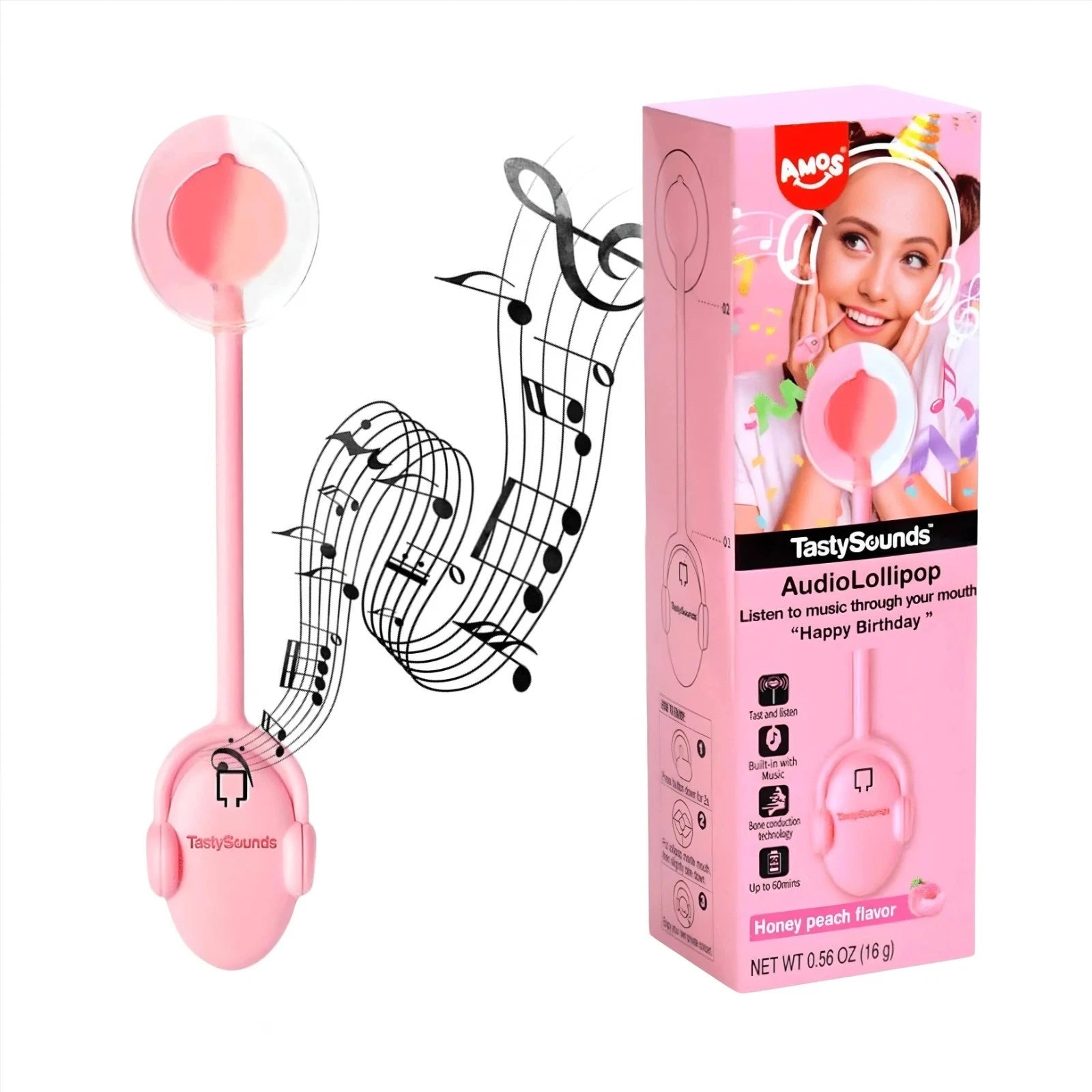 Amos Tasty Sounds Lolli Pop Peach