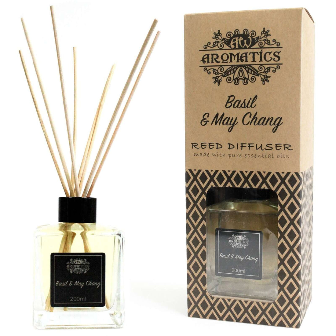 200ml Basil &amp; Maychang Essential Oil Reed Diffuser