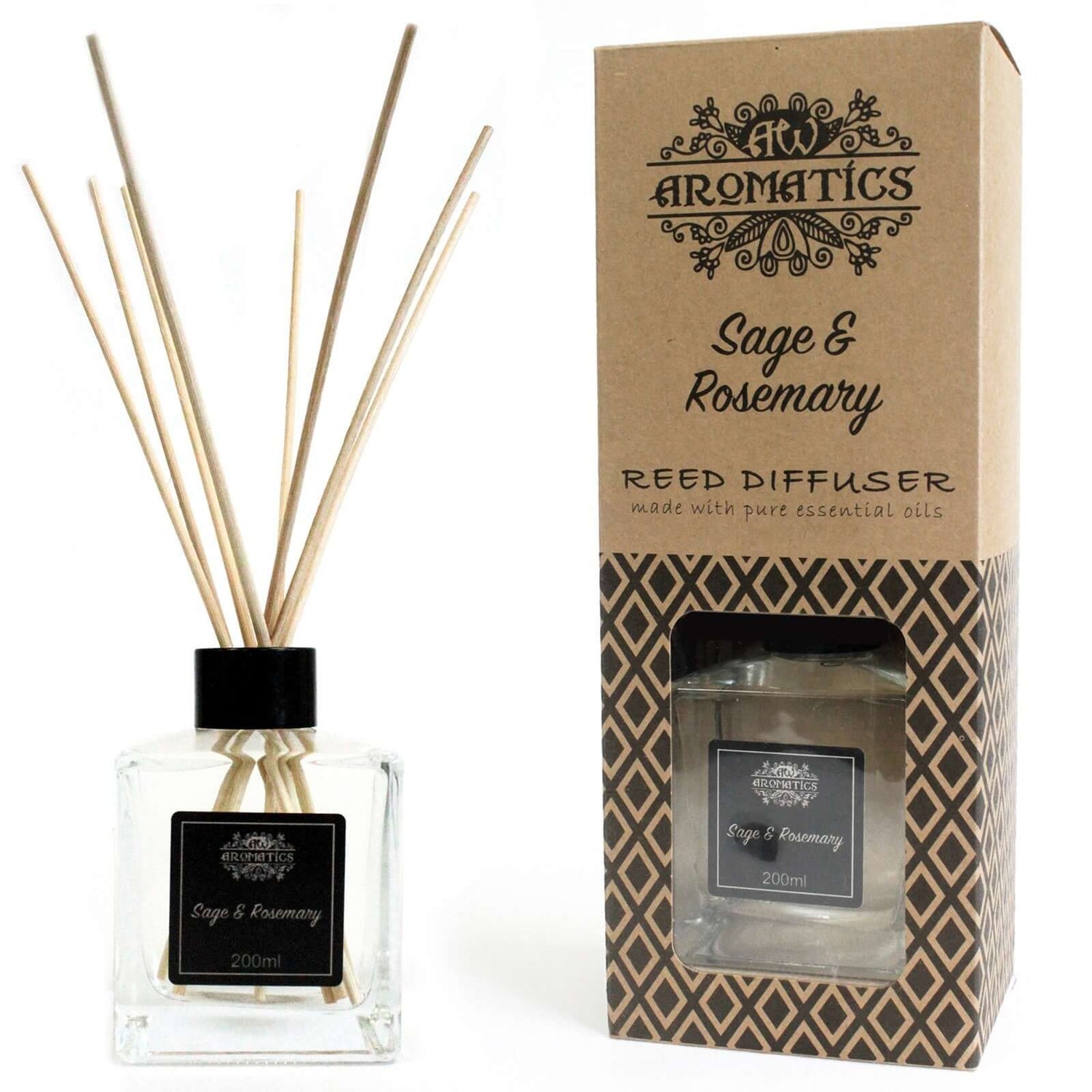 200ml Sage &amp; Rosemary Essential Oil Reed Diffuser