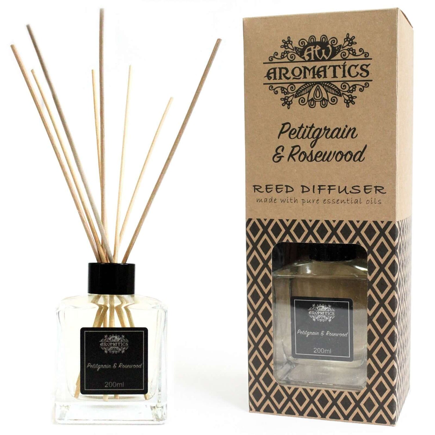 200ml Petitgrain &amp; Rosewood Essential Oil Reed Diffuser