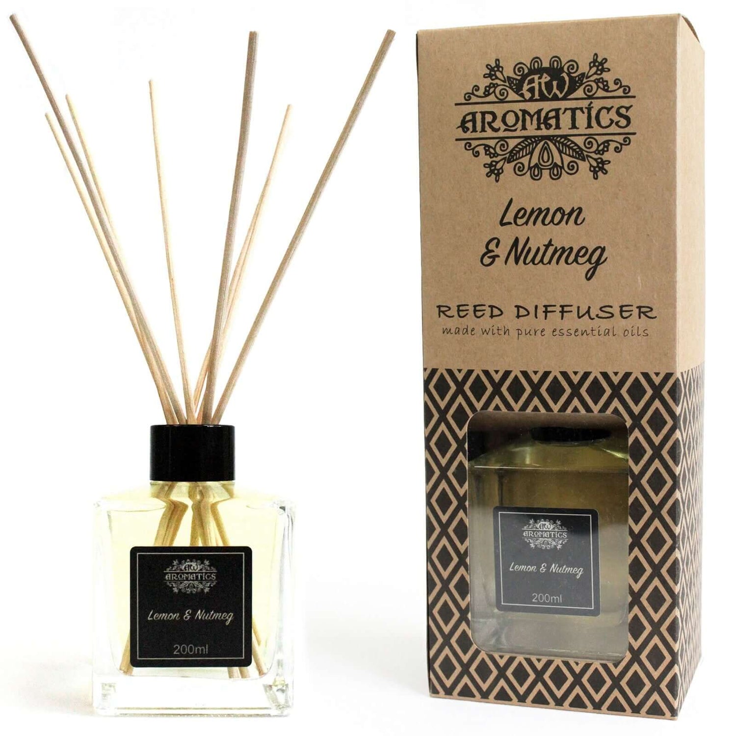 200ml Lemon &amp; Nutmeg Essential Oil Reed Diffuser